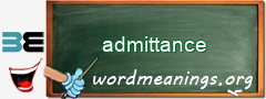 WordMeaning blackboard for admittance